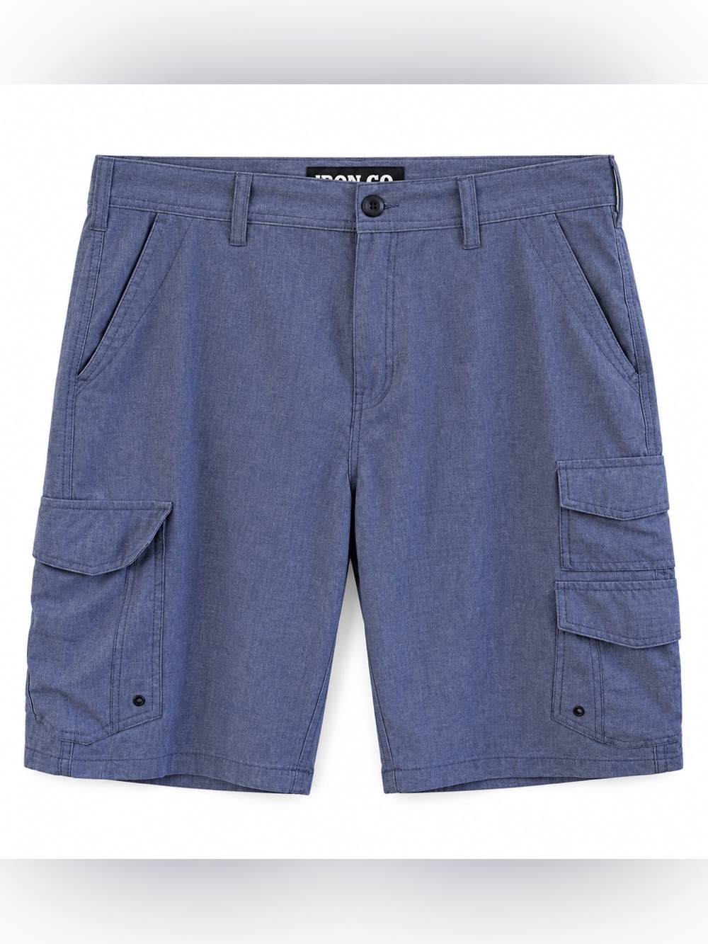 IRON CO Men’s Cargo Shorts Size 36 Heather Navy Stretch Utility Pockets